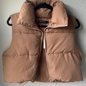 Tan Brown Puffer Vest